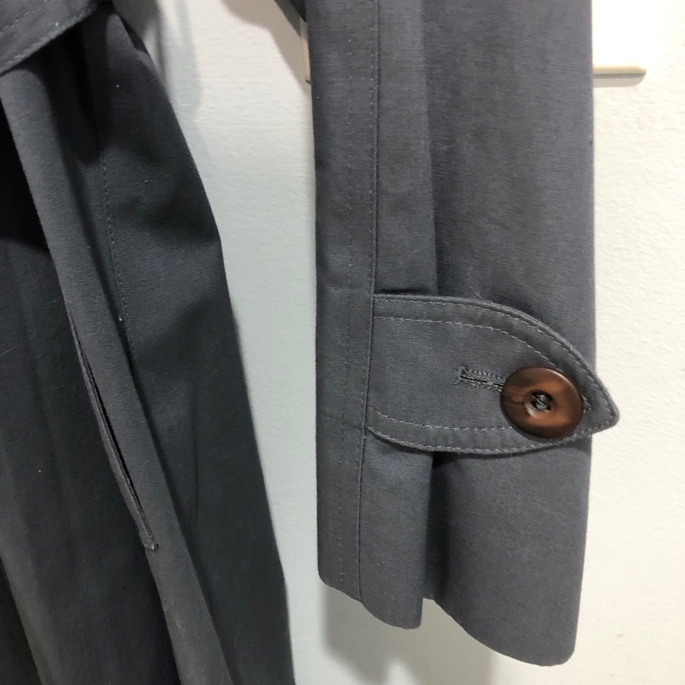Vtg Towne by London Fog Gray Belted Trench Coat Women’s Sz 12R - Picture 3 of 9